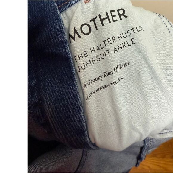 MOTHER The Halter Hustler Ankle Denim One-Piece Jumpsuit Sz. 34 - Picture 6 of 6